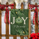 12x18 in Greenery Joy to the World Suede Garden Flag - The Flag Lady