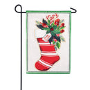12x18 in Merry Christmas Stocking Applique Garden Flag - The Flag Lady
