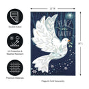12x18 in Peace on Earth Dove Burlap Garden Flag - The Flag Lady