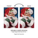 12x18 in Traditional Santa Portrait Burlap Garden Flag - The Flag Lady