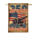 250th Anniversary Cannons Burlap House Flag - The Flag Lady