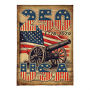 250th Anniversary Cannons Burlap House Flag - The Flag Lady