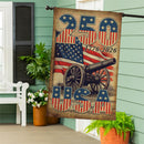 250th Anniversary Cannons Burlap House Flag - The Flag Lady