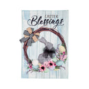 28x40 in Buffalo Check Bunny Wreath Burlap Banner - The Flag Lady