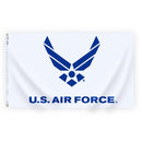 3X5 Ft Nyl - Glo Air Force Logo Flag. White With Blue Wings - The Flag Lady