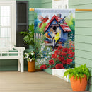Americana Songbirds Garden Suede House Flag - The Flag Lady