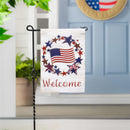 Americana Star Wreath Burlap Garden Flag - The Flag Lady