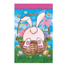 Basket Bunny Applique Garden Flag - The Flag Lady