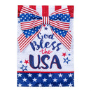 Bless The USA Bow Applique Garden Flag - The Flag Lady