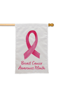 Breast Cancer Awareness Month Double Sided Banner - Pink Ribbon - The Flag Lady