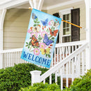 Butterfly's Fly Together Burlap House Flag - The Flag Lady