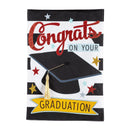 Congrats Grad Burlap House Flag - The Flag Lady
