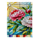 Floral Stained Glass Suede Garden Flag - The Flag Lady