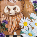 Highland Cow Welcome Friends Applique Garden Flag - The Flag Lady