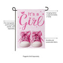 It's a Girl Pink Suede Garden Flag - The Flag Lady