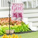 It's a Girl Pink Suede Garden Flag - The Flag Lady