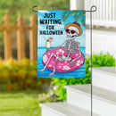 Just Waiting for Halloween Suede Garden Flag - The Flag Lady