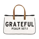 Large Canvas Tote - Grateful - The Flag Lady