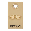 Leather Tag Earrings - Dove - The Flag Lady