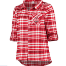 Ohio State Buckeyes Boyfriend Scartlett Red Plaid Shirt - The Flag Lady