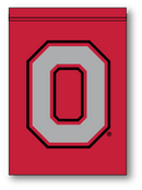 Ohio State Red Outlined Block O Garden Flag - The Flag Lady