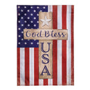 Patriotic Cross Burlap Garden Flag - The Flag Lady