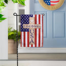 Patriotic Cross Burlap Garden Flag - The Flag Lady