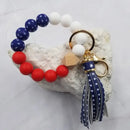 Patriotic Silicone Beaded Bangle Keychain - The Flag Lady