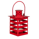 Patriotic Striped Lantern w/ LED Candle - The Flag Lady