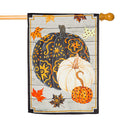 Patterned Pumpkins and Leaves Suede Flags - The Flag Lady