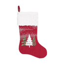 Red Snow Covered Tree Stocking - The Flag Lady
