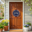 Red White & Bloom Wood Round Door Décor, 1776, 18" - The Flag Lady