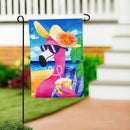 Summer Flamingo Burlap Flag - The Flag Lady