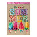 Summer Popsicle Burlap House Flag - The Flag Lady