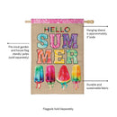 Summer Popsicle Burlap House Flag - The Flag Lady