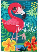 Winky Blinky Let's Flamingo Applique Garden Flag - The Flag Lady