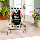Worlds Best Grandparents Applique Garden Flag - The Flag Lady