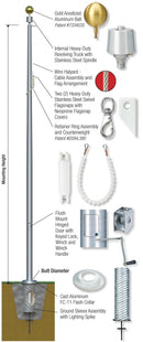 Xtreme Series External Single Revolving w/ Winch Flagpoles - The Flag Lady